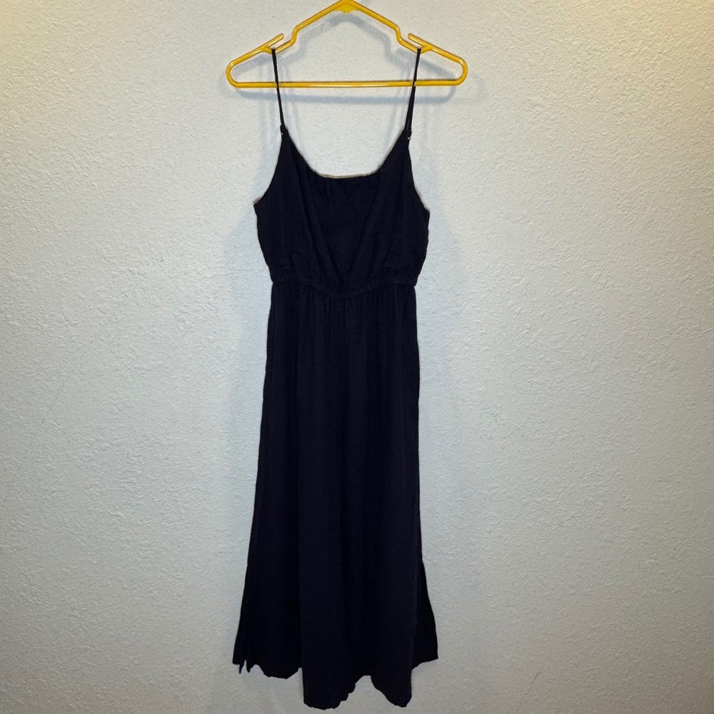 Haute Hippie Style Navy Blue Linen Blend Wide Leg Jumpsuit XS NWT